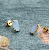 Ocean Blue Aquamarine Gold Vermeil Earring