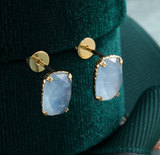 Ocean Blue Aquamarine Gold Vermeil Earring