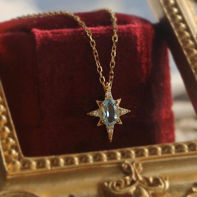Ciel Blue Topaz Gold Vermeil Necklace