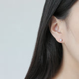 S925 Sterling Silver Minimalist Zircon Stud Earring