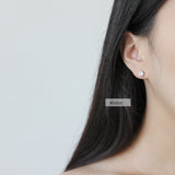 S925 Sterling Silver Minimalist Zircon Stud Earring