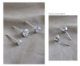 S925 Sterling Silver Minimalist Zircon Stud Earring