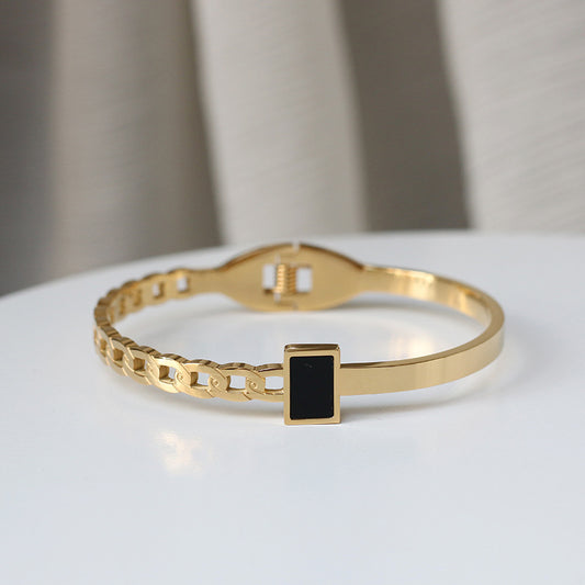 Black Gemstone Bangle