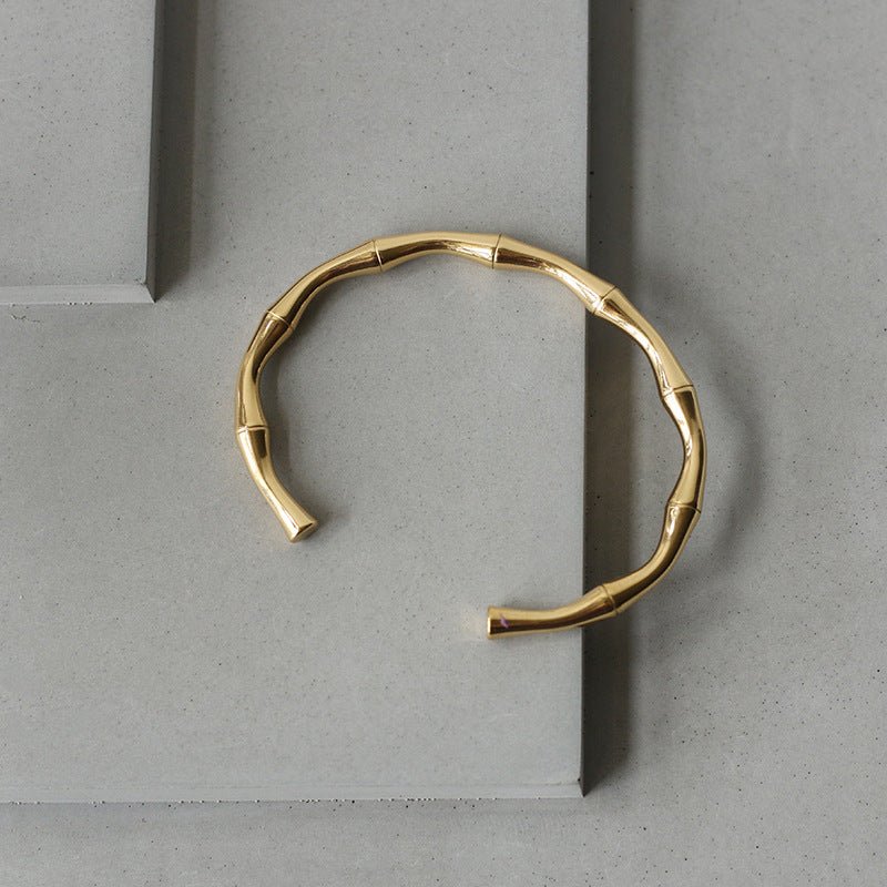 BAMBOO DESIGN 18K GOLD BANGLE