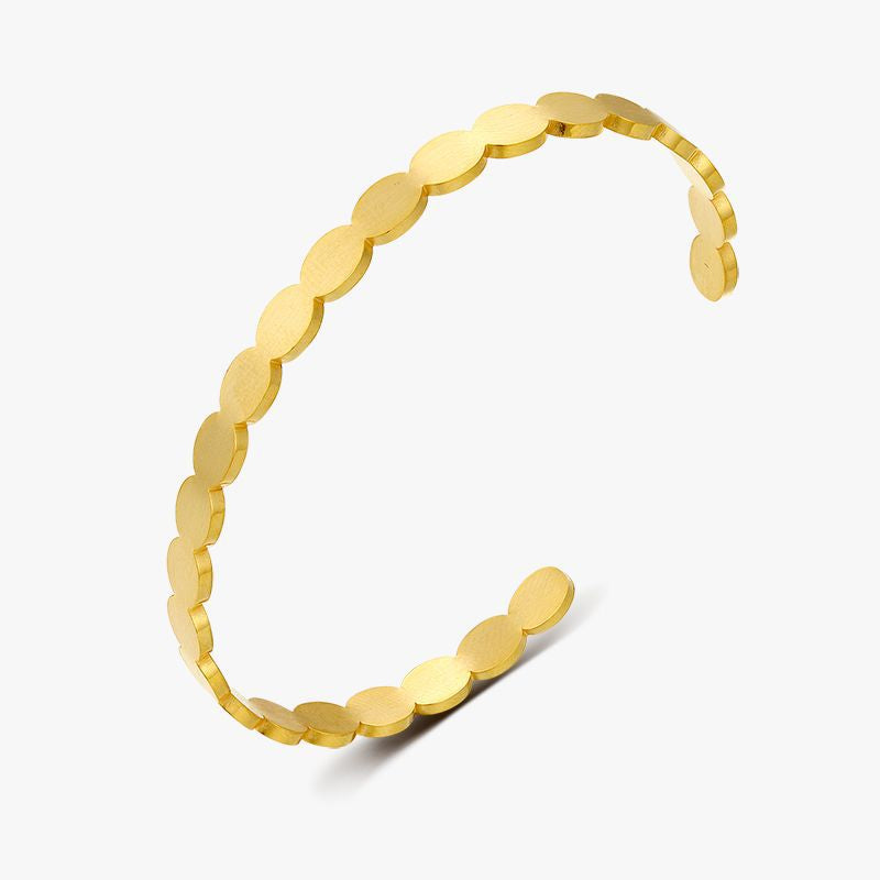 Records Gold Bangle Bracelet