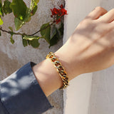 chunky chain link bracelet in gold