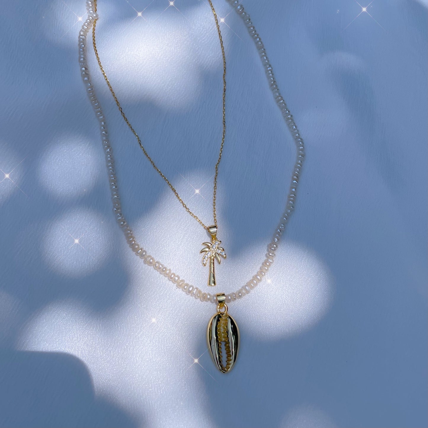 Shell Gold Vermeil Pearl Chain Necklace