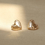 Heart Zircon Stud Earring