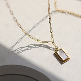 WHITE SHELL 18K GOLD NECKLACE