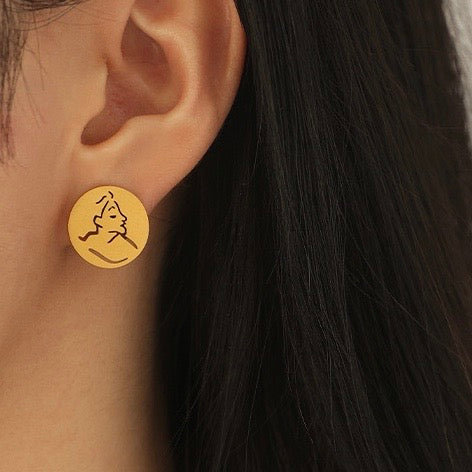 Art Portrait Stud Earring