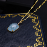 Blue Diva Aquamarine 9k Solid Gold Pendant