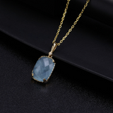 Blue Diva Aquamarine 9k Solid Gold Pendant