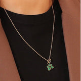 Malachite Flowers Toggle Necklace