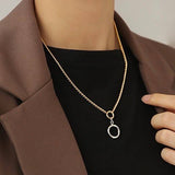 Single Ring Pendant Necklace|18K Gold Plated brass