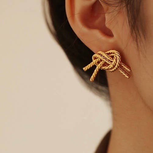 Double Layers Bow Earring