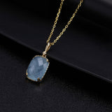 Blue Diva Aquamarine 9k Solid Gold Pendant