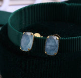 Ocean Blue Aquamarine Gold Vermeil Earring